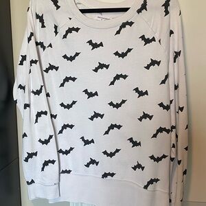 Grayson Threads White and Black Bat Print Sweatshirt